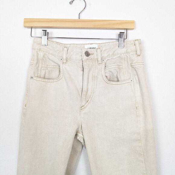 NWT Isabel Marant Etoile Ecru Vendelia Straight Jeans Size 32 00 - Picture 4 of 10